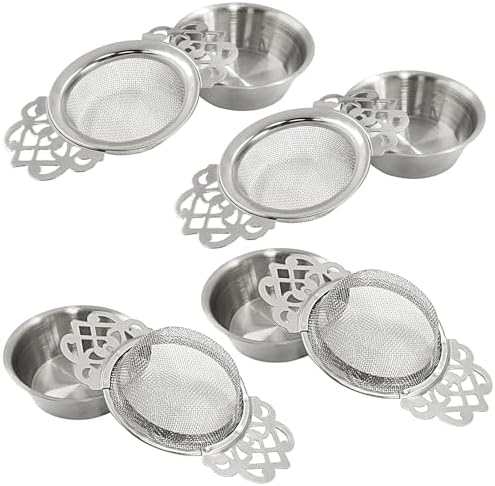 4 Pack Tea Strainers, Stainless Steel, Silver