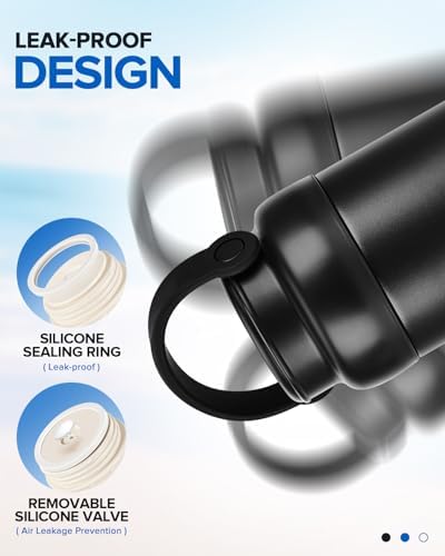 Thermo for Hot Food, 20OZ Insulated Soup Food Thermo with Spoon, Black
