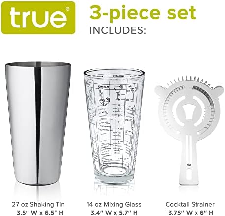True 3-Piece Barware Set for Mixed Drinks and Cold Brew Cocktails