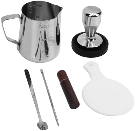 51mm Coffee Tamper Set with Needle Distributor and Frothing Pitcher
