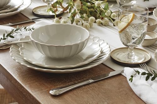 Lenox French Perle Scallop White Stoneware 24-Piece Dinnerware Set for 8