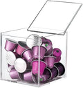 5 x 5 inch Clear Acrylic Coffee Pod Holder with Lid