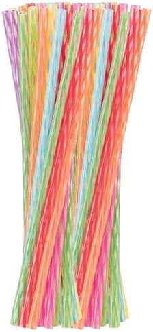 OGGI Set of 36 Twist Reusable Drinking Straws- Rainbow Straws