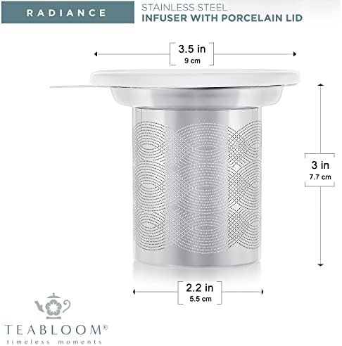 Teabloom Stainless Steel Loose Leaf Tea Infuser with Porcelain