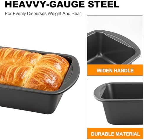 Loaf Pan with Liners Set, 2-Pack Nonstick 10 x 5 Inch Bread Pan and 50