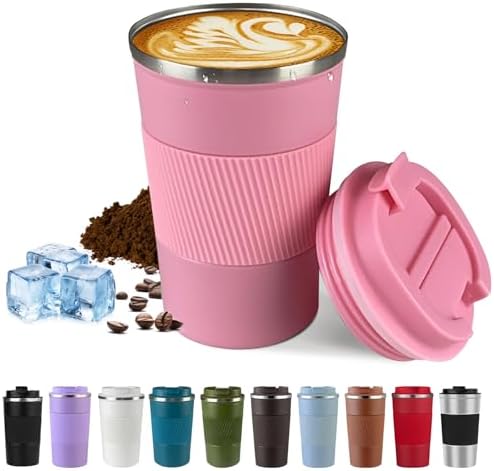 Vacuum Insulated Stainless Steel Travel Coffee Mug,Leak Proof Cup with