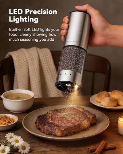Electric Type-C Rechargeable Salt and Pepper Grinder Set