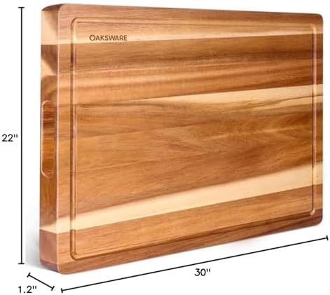 OAKSWARE Acacia Wooden Cutting Board, 30 x 22 Inch