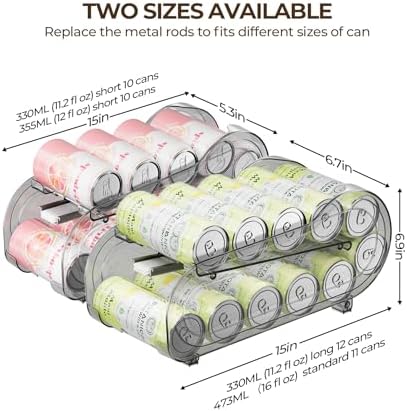 Drink Organizer for Fridge, 2 Pack