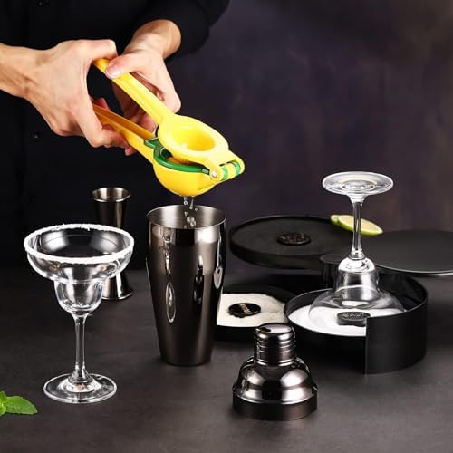 Margarita Kit - Set of 2 Margarita Glasses (8.5oz), 3-Tier Salt