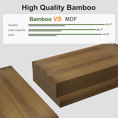 Bamboo Liquor Bottle Display Shelf, 3 Step Countertop Wine Rack, Bar