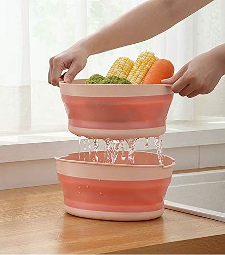2-in-1 Creative Collapsible Silicone Large Colander Bowl Washing