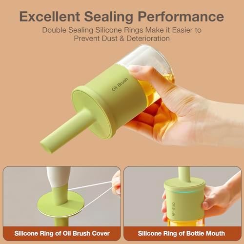 YARRAMATE Oil Dispenser with Brush, 300ml, Green