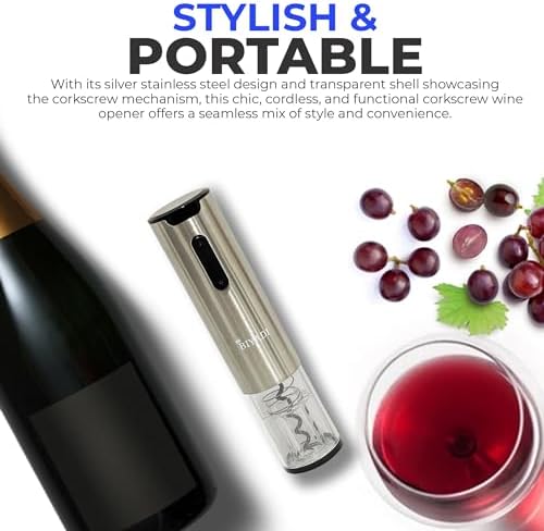 Electric Wine Opener Set with 6-in-1 Accessories, Automatic Corkscrew