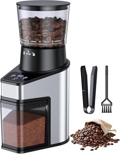 Burr Coffee Grinder Electric, LCD Touch Sceeen Coffee Bean Grinder