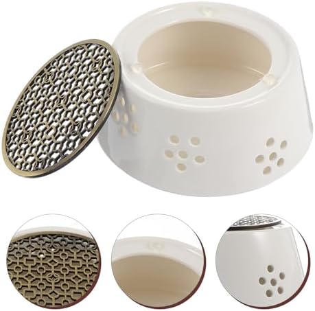 Ceramic Tea Warmer Candle Stand Heater for Teapot, White