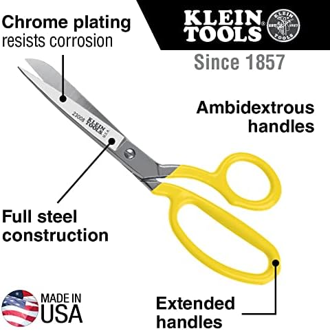 Klein Tools 23008 Premium Forged Heavy Duty Bent Trimmer Scissors