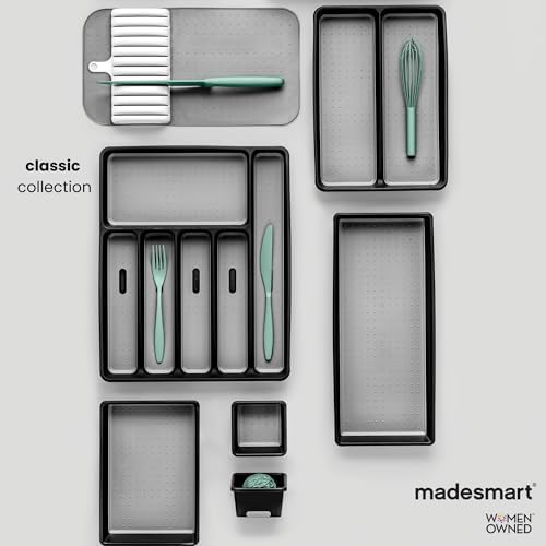 madesmart Classic Expandable Compartment Silverware Tray, Granite