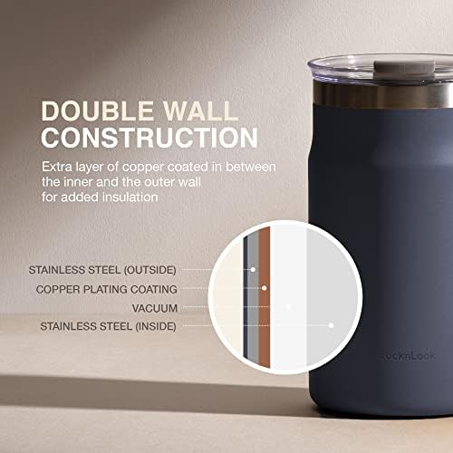 LocknLock Metro Mug, Premium 18/8 Stainless Steel Metal, Double Wall