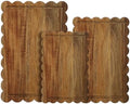 3 Pcs Acacia Wood Scalloped Cutting Boards for Kitchen