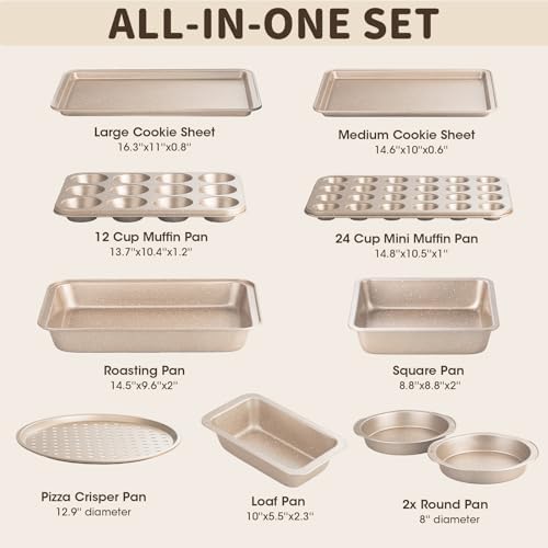 Terlulu 10-Piece Baking Pans Set, Bakeware Sets Nonstick, Baking Set