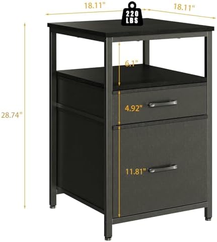 Herture Mini Fridge Stand, Small Refrigerator Stand with 3 Storage