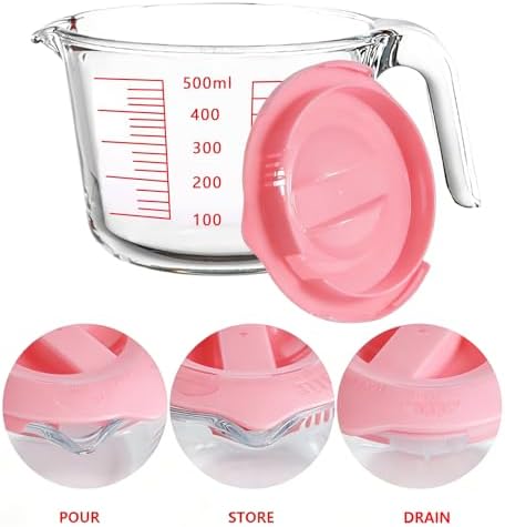 2-Cup Borosilicate Glass Measuring Cup with Lid