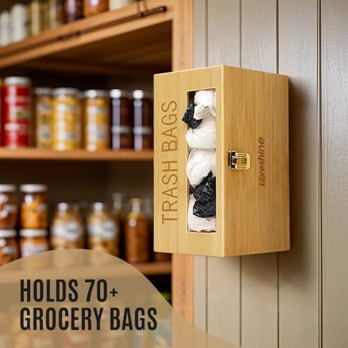 Libreshine Bamboo Trash Bag Dispenser Holder for Costco & Sam's Club