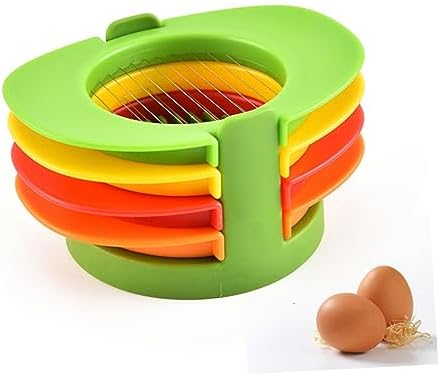 Egg Slicer Cutter Stainless Steel 4-in-1 with Base Holder
