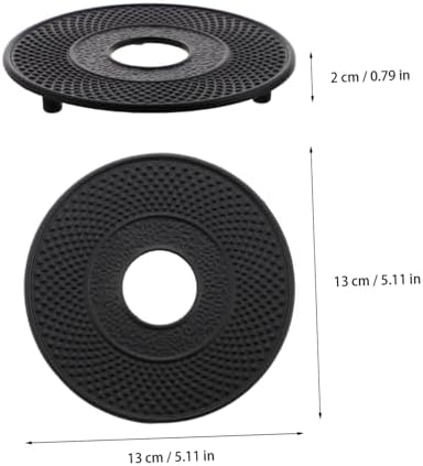 2Pcs Cast Iron Trivets for Iron Kettle, Vintage Style Heat Insulation
