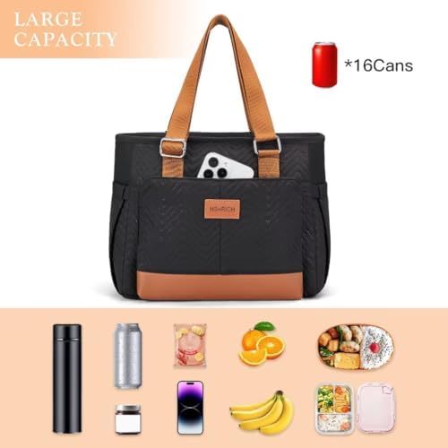 HSHRICH Insulated Lunch Bag Women - Large Tote Lunch Box For Work