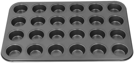 Fockety 24 Cup Mini Muffin Pan, Mini Cupcake and Muffin Pan, Carbon