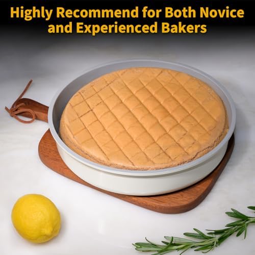 9.5 Inch Round Cake Pan Set of 2,Cast Aluminum Bakeware Ceramic