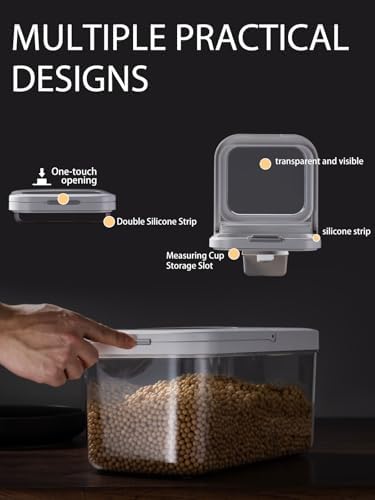 LivLab Mker 10 lb Airtight Rice Storage Container with Measuring Cup