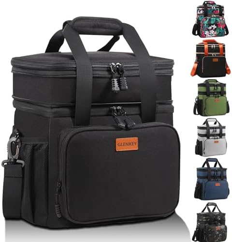 GLENKEY Expandable Lunch Box Insulated Leakproof Cooler Bag Work