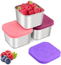 Qukaka Stainless Steel Snack Containers for Kids, 6.8oz, 3 Pack