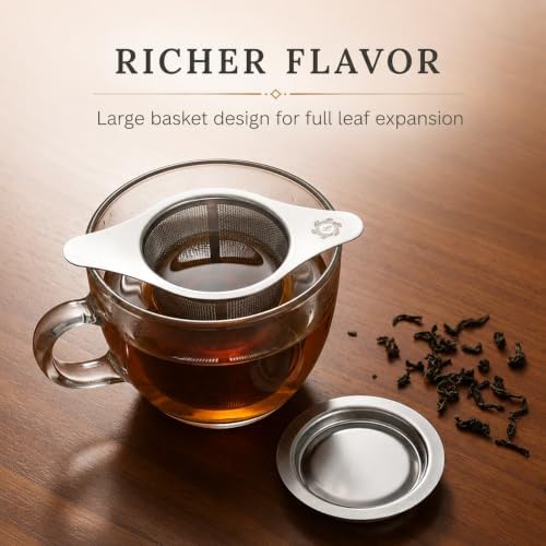 Extra Large Loose Leaf Tea Infuser Basket, Premium Stainless Steel