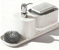 Kitchen Soap Dispenser Set with Tray, 4-in-1 Dual Hand and Dish Soap