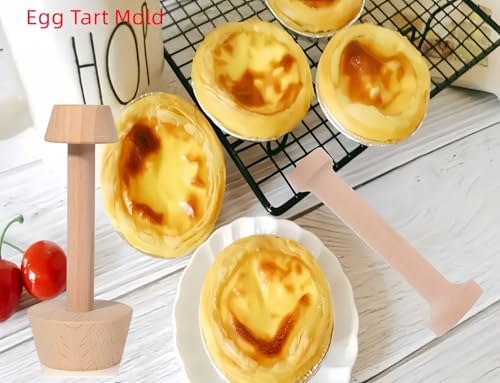 3Pcs Double Sided Wooden Tart Tamper Set, DIY Wooden Removable Dough