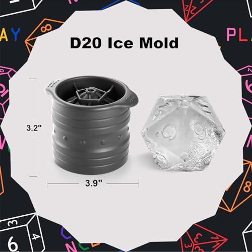 Nax Caki D20 Dice Ice Mold, DND Gamer Gifts for Men Women, Cool
