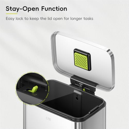 EKO Madison 13.2 Gal Stainless Steel Step Trash Can