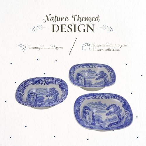 Spode Blue Italian Dip Bowl Set of 3 - 5-Inch Porcelain Bowls with