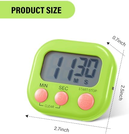 Weewooday 12-Piece Magnetic Digital Kitchen Timers, Multicolor