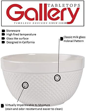 TTU Tabletops Gallery Hobnail Style 4 Piece Classic White Stoneware