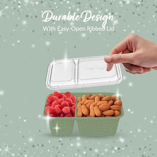 Bentgo Prep - 2-Compartment Snack Containers with Lids - Reusable