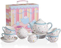 Sweejar Porcelain Tea Set for Little Girls,Kitchen Toys Tea Party Set