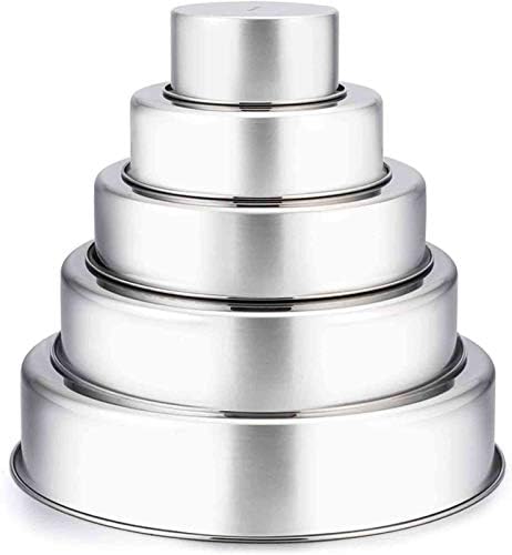 TeamFar Cake Pan, Stainless Steel Round Baking Tier Cake Pans Tins Set