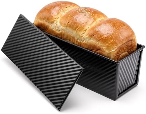 Pullman Loaf Pan with Lid, 13 × 4 Inch 2.2 LB Carbon Steel Bread Pan