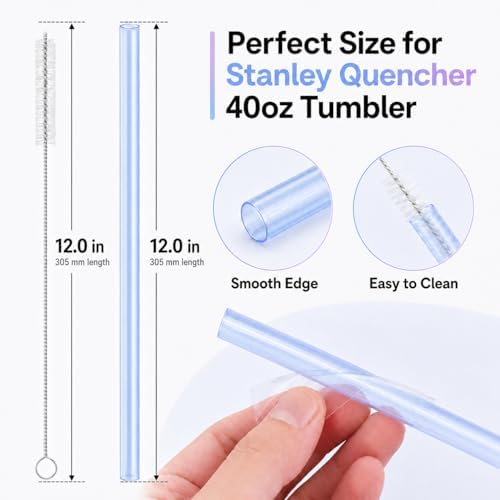 Joshey Replacement Straws for Stanley Quencher 40oz Tumbler, 6 Pack