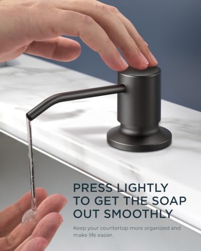 FORIOUS Black Kitchen Faucet, Pull Down Sprayer, Soap Dispenser